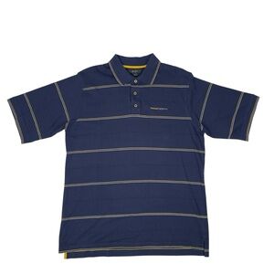 Vintage Sean John Polo Shirt Mens XL Blue Yellow Striped Y2K Hip Hop